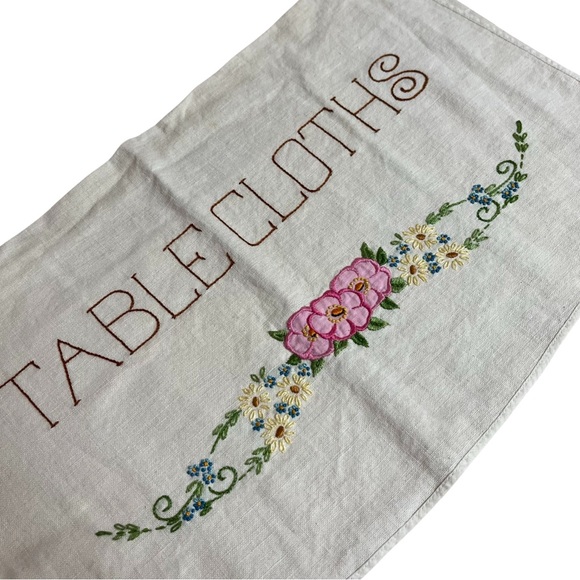 Vintage Embroidered Kitchen Linens for Tablecloths and Napkins Handmade Natural - Picture 5 of 8